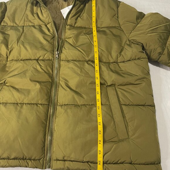 Unisex Olive Green Puffer Jacket –Lightweight Quilted Zip-Up – Forever 21 Size L - Picture 6 of 8